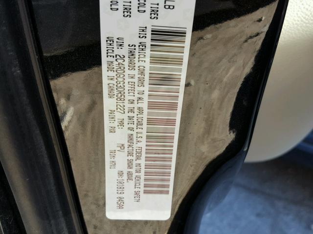 2C4RDGCG3DR581227 - 2013 DODGE GRAND CARA BLACK photo 10