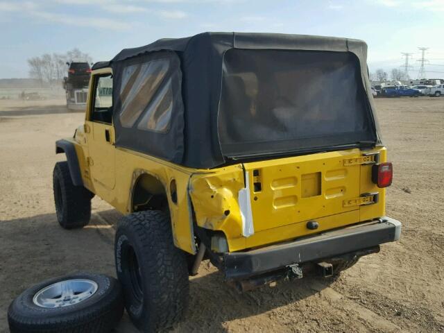 1J4FA44S85P385455 - 2005 JEEP WRANGLER / YELLOW photo 3