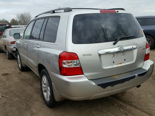 JTEDW21A160010981 - 2006 TOYOTA HIGHLANDER SILVER photo 3