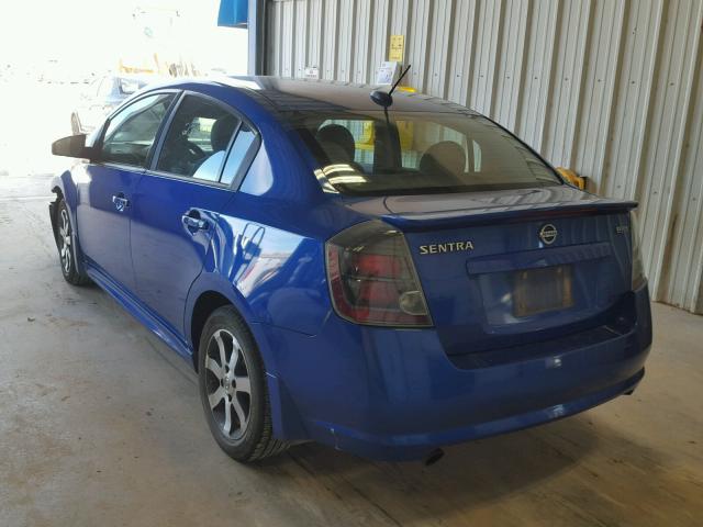 3N1AB6AP5BL706547 - 2011 NISSAN SENTRA 2.0 BLUE photo 3