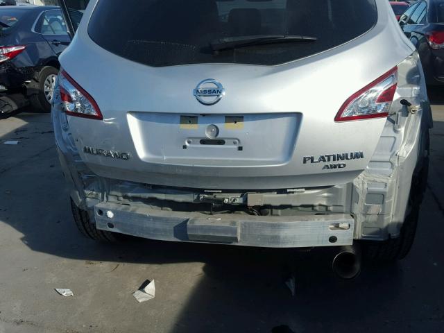 JN8AZ1MWXEW501887 - 2014 NISSAN MURANO S SILVER photo 9