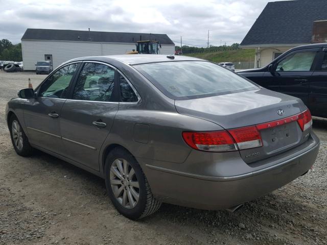 KMHFC46F39A370172 - 2009 HYUNDAI AZERA SE GRAY photo 3