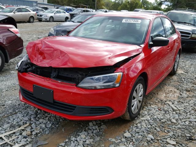 3VW2K7AJ6EM306527 - 2014 VOLKSWAGEN JETTA BASE RED photo 2