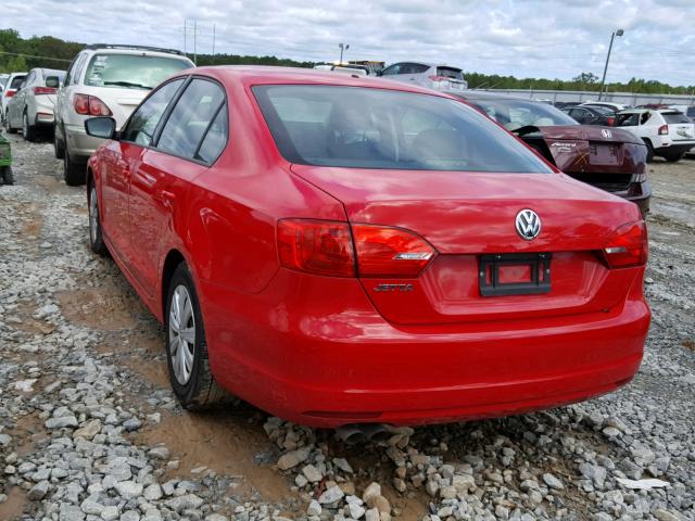 3VW2K7AJ6EM306527 - 2014 VOLKSWAGEN JETTA BASE RED photo 3