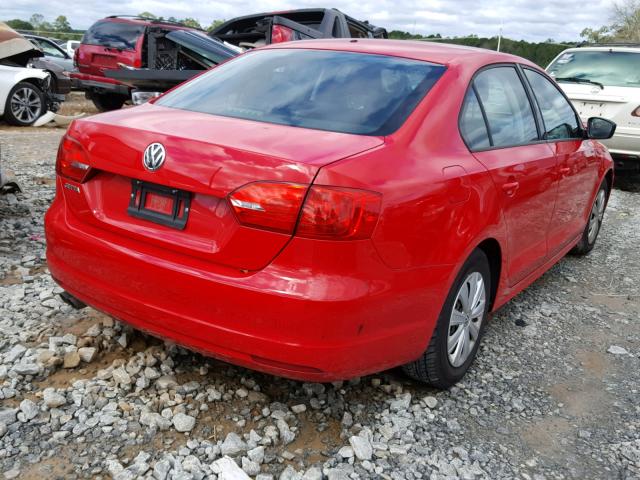 3VW2K7AJ6EM306527 - 2014 VOLKSWAGEN JETTA BASE RED photo 4
