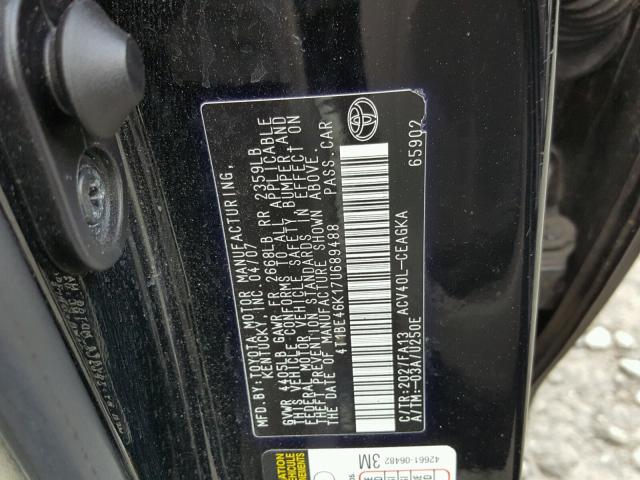 4T1BE46K17U689488 - 2007 TOYOTA CAMRY NEW BLACK photo 10