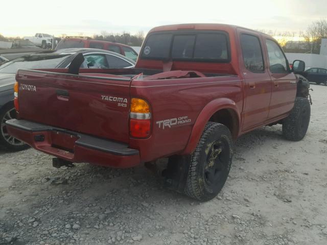 5TEHN72N93Z204886 - 2003 TOYOTA TACOMA DOU MAROON photo 4