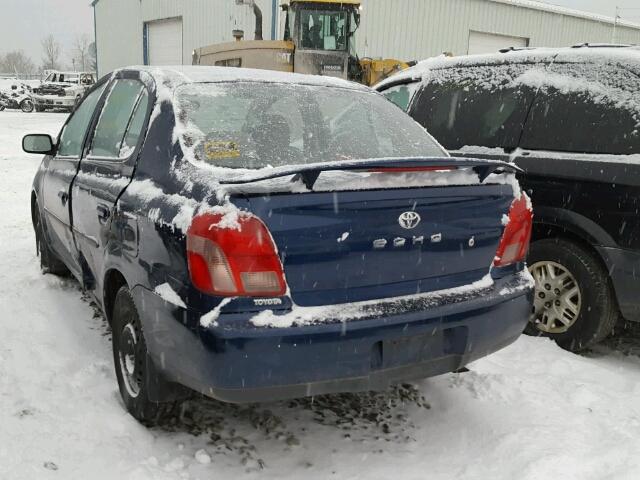 JTDBT123X20201243 - 2002 TOYOTA ECHO BLUE photo 3