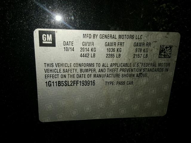 1G11B5SL2FF193916 - 2015 CHEVROLET MALIBU LS Qara foto 10