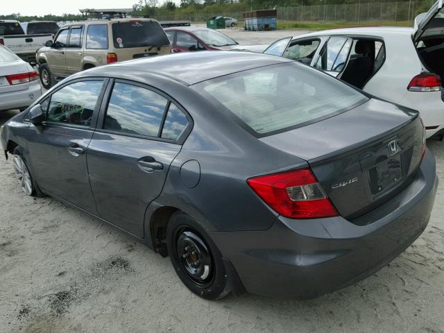 19XFB2F89CE058830 - 2012 HONDA CIVIC EX GRAY photo 3