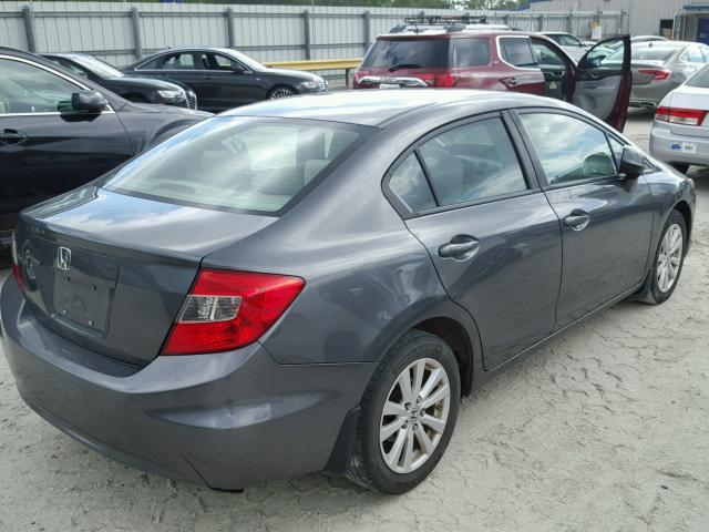 19XFB2F89CE058830 - 2012 HONDA CIVIC EX GRAY photo 4