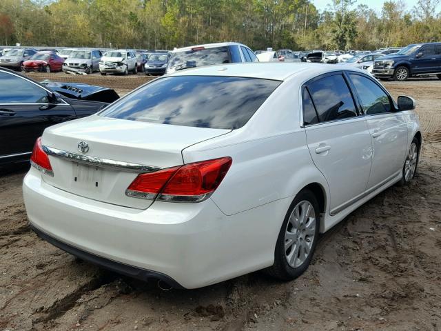 4T1BK3DB9BU377451 - 2011 TOYOTA AVALON BAS WHITE photo 4