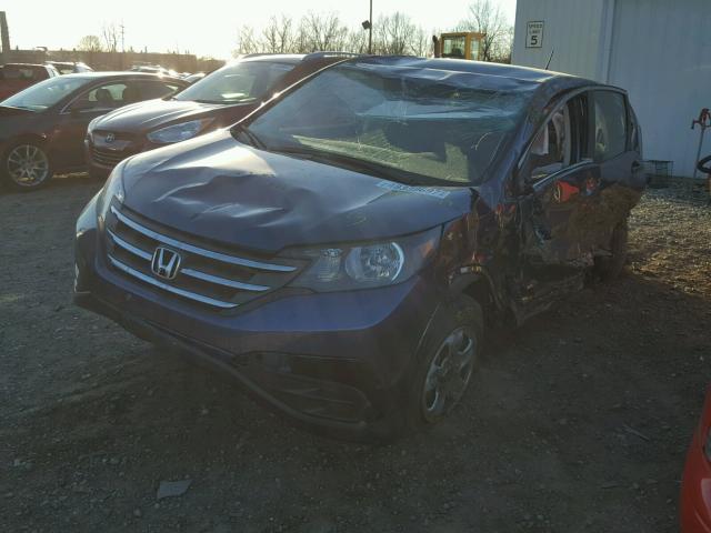 2HKRM4H3XEH679304 - 2014 HONDA CR-V LX BLUE photo 2