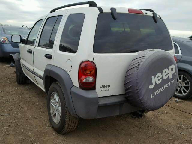 1J4GL48KX3W707119 - 2003 JEEP LIBERTY SP WHITE photo 3