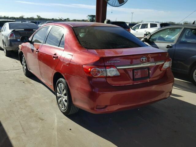 5YFBU4EE9DP210844 - 2013 TOYOTA COROLLA BA RED photo 3