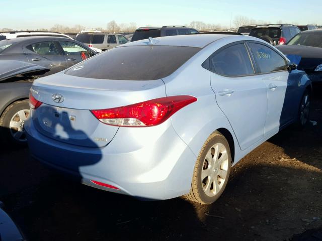 KMHDH4AEXCU316199 - 2012 HYUNDAI ELANTRA GL BLUE photo 4