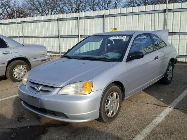 1HGEM22261L123503 - 2001 HONDA CIVIC DX SILVER photo 2