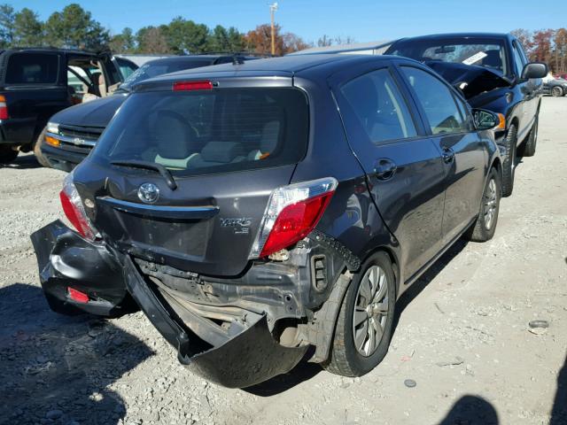 JTDKTUD31DD564749 - 2013 TOYOTA YARIS GRAY photo 4