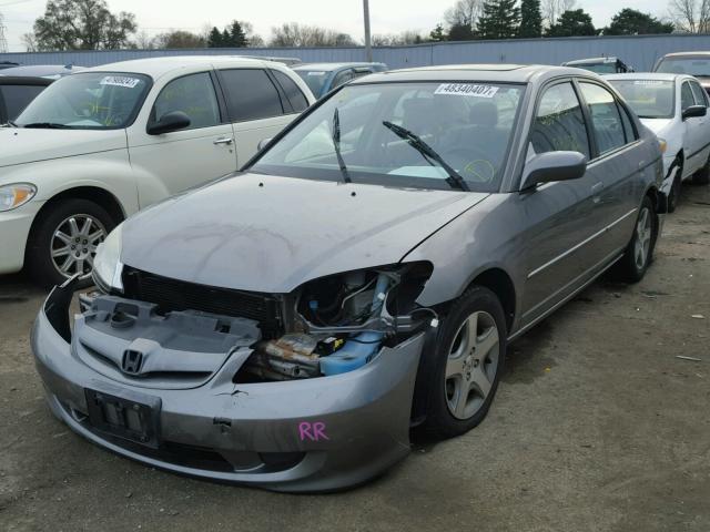 2HGES26715H564289 - 2005 HONDA CIVIC EX GRAY photo 2