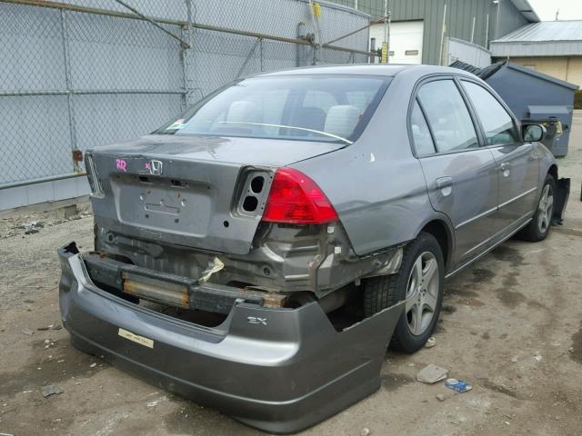 2HGES26715H564289 - 2005 HONDA CIVIC EX GRAY photo 4