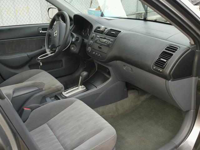 2HGES26715H564289 - 2005 HONDA CIVIC EX GRAY photo 5