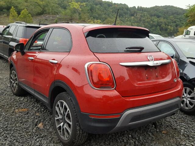 ZFBCFYET6GP437664 - 2016 FIAT 500X TREKK RED photo 3