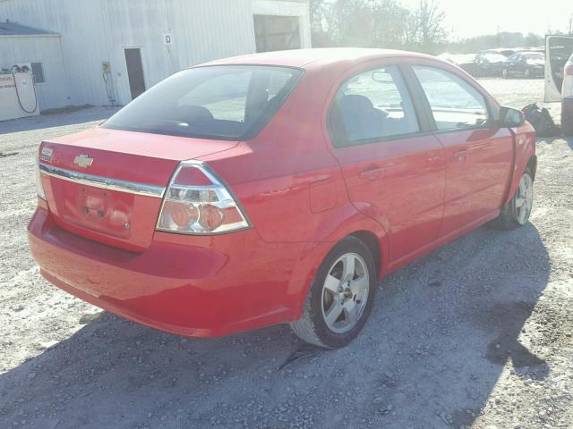 KL1TG56627B043083 - 2007 CHEVROLET AVEO LT RED photo 4