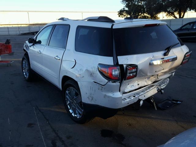 1GKKVSKDXHJ143117 - 2017 GMC ACADIA LIM WHITE photo 3