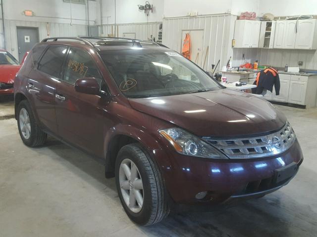 JN8AZ08W45W400249 - 2005 NISSAN MURANO SL MAROON photo 1