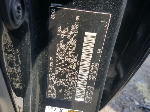 JTLKT334864105195 - 2006 TOYOTA SCION XB Қара фото 10