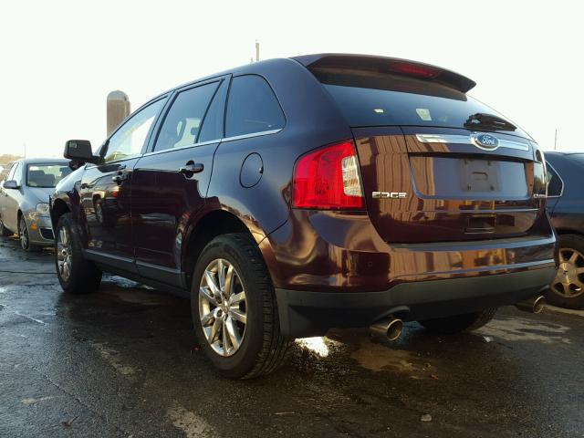 2FMDK3KC4BBA82302 - 2011 FORD EDGE LIMIT BURGUNDY photo 3