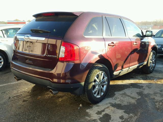 2FMDK3KC4BBA82302 - 2011 FORD EDGE LIMIT BURGUNDY photo 4