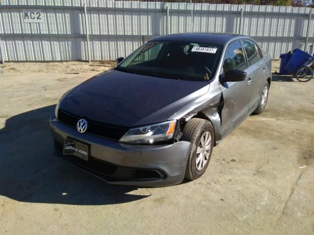 3VW2K7AJ1CM414874 - 2012 VOLKSWAGEN JETTA BASE GRAY photo 2