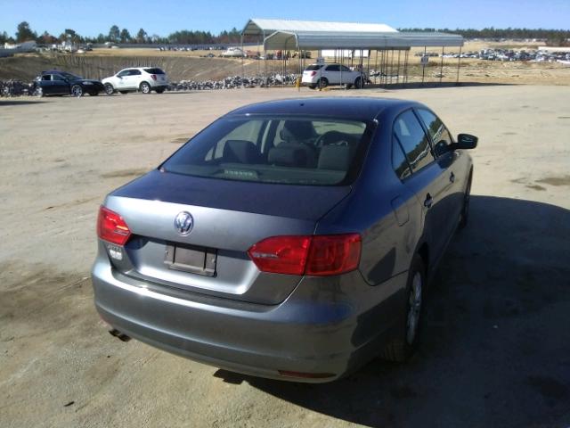 3VW2K7AJ1CM414874 - 2012 VOLKSWAGEN JETTA BASE GRAY photo 4