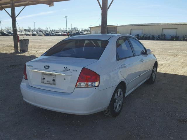 KNAFE221095634600 - 2009 KIA SPECTRA EX WHITE photo 4