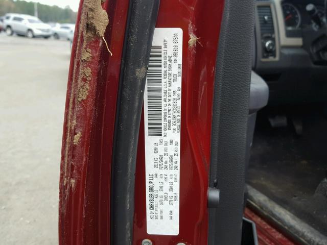 3C6JD6AT0CG261818 - 2012 DODGE RAM 1500 S RED photo 10