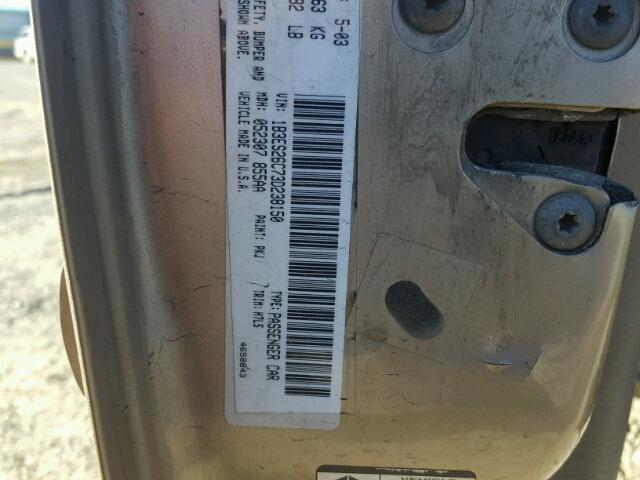 1B3ES26C73D238150 - 2003 DODGE NEON SE TAN photo 10