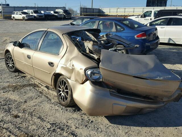 1B3ES26C73D238150 - 2003 DODGE NEON SE TAN photo 3