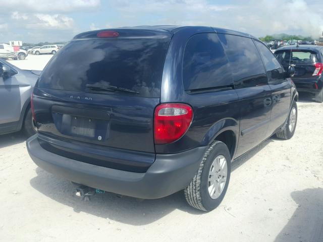 1D4GP25R17B101627 - 2007 DODGE CARAVAN SE BLUE photo 4