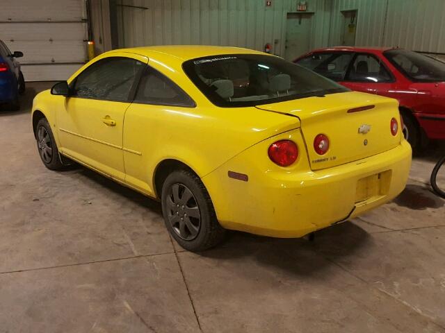 1G1AJ15FX77141737 - 2007 CHEVROLET COBALT LS YELLOW photo 3