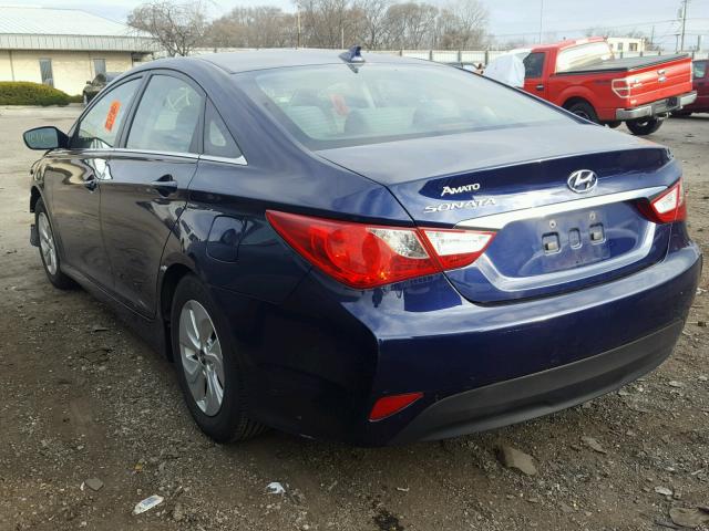 5NPEB4AC2EH822888 - 2014 HYUNDAI SONATA GLS BLUE photo 3