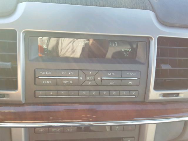 3LNHL2GC0AR609348 - 2010 LINCOLN MKZ ნაცრისფერი ფოტო 9