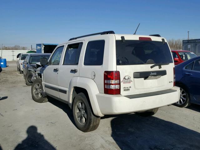 1J8GN28K88W234602 - 2008 JEEP LIBERTY SP WHITE photo 3