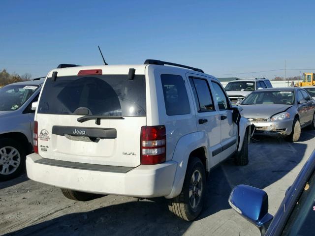 1J8GN28K88W234602 - 2008 JEEP LIBERTY SP WHITE photo 4