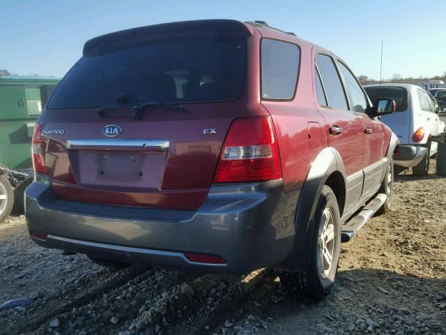 KNDJD736775666321 - 2007 KIA SORENTO EX BURGUNDY photo 4