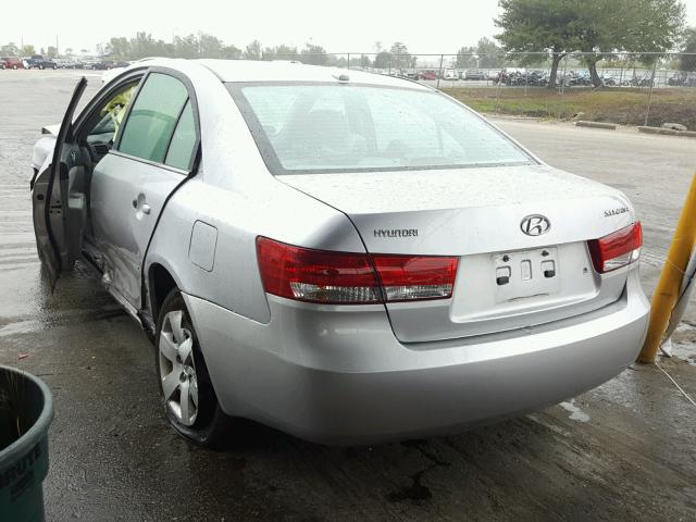 5NPET46C47H297390 - 2007 HYUNDAI SONATA GLS SILVER photo 3