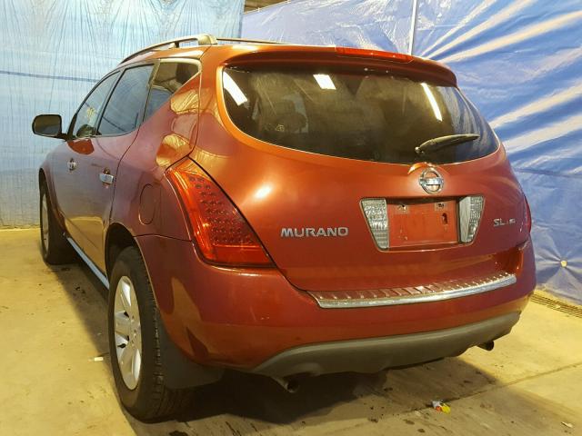 JN8AZ08W56W516240 - 2006 NISSAN MURANO SL RED photo 3