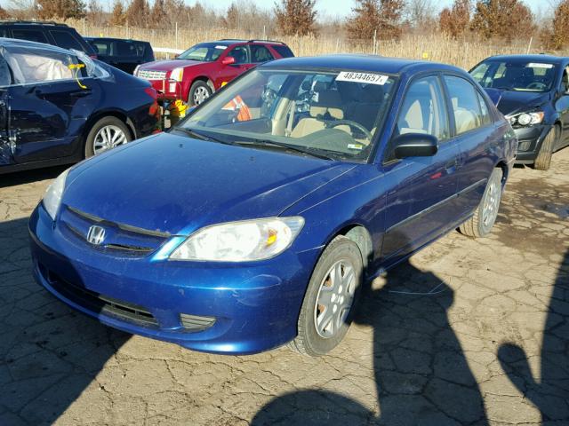 1HGES16314L025700 - 2004 HONDA CIVIC DX V BLUE photo 2