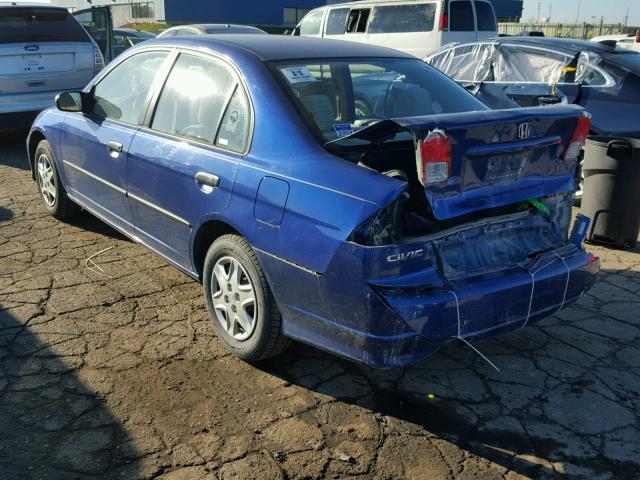 1HGES16314L025700 - 2004 HONDA CIVIC DX V BLUE photo 3