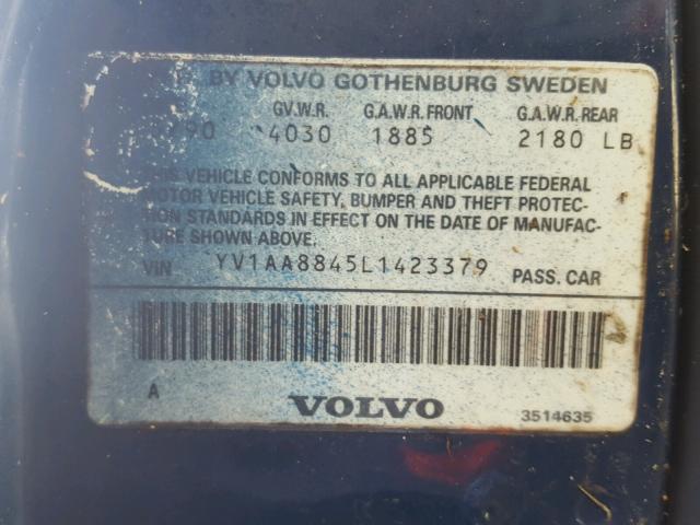 YV1AA8845L1423379 - 1990 VOLVO 240 BASE BLUE photo 10